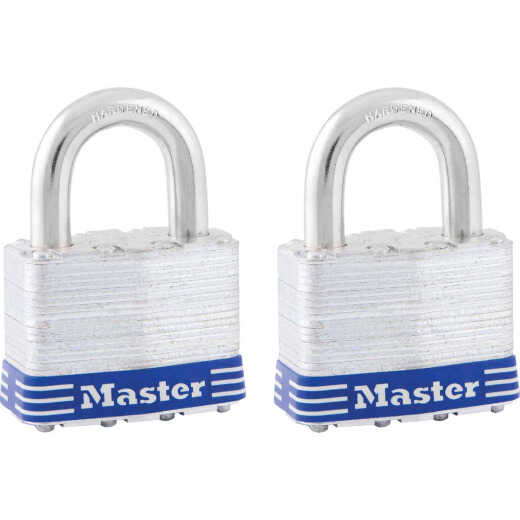 Master Lock 2 In. W. 4-Pin Tumbler Keyed Alike Padlock (2-Pack)